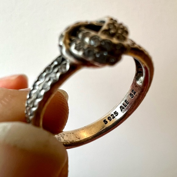 Set of Three Rings - Silver w/ CZ & 18K Gold Electroplated - Picture 6 of 9